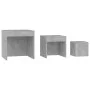 Mesas apilables 3 piezas madera contrachapada gris hormigón de , Mesas auxiliares - Ref: Foro24-808598, Precio: 66,27 €, Desc...