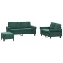 Juego de sofás con cojines 3 piezas terciopelo verde oscuro de , Sofás - Ref: Foro24-3202222, Precio: 579,25 €, Descuento: %