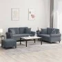 Juego de sofás con cojines 3 piezas terciopelo gris oscuro de , Sofás - Ref: Foro24-3202241, Precio: 560,16 €, Descuento: %