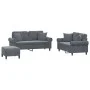 Juego de sofás con cojines 3 piezas terciopelo gris oscuro de , Sofás - Ref: Foro24-3202241, Precio: 560,16 €, Descuento: %