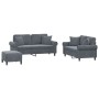 Juego de sofás con cojines 3 piezas terciopelo gris oscuro de , Sofás - Ref: Foro24-3202241, Precio: 571,36 €, Descuento: %