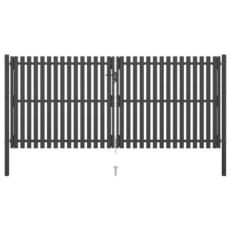 Puerta de valla del jardín de acero gris antracita 4x2 cm de , Puertas de jardín - Ref: Foro24-146336, Precio: 706,36 €, Desc...