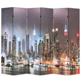 Biombo divisor plegable 228x170 cm Nueva York de noche de , Divisores de ambientes - Ref: Foro24-245864, Precio: 138,24 €, De...