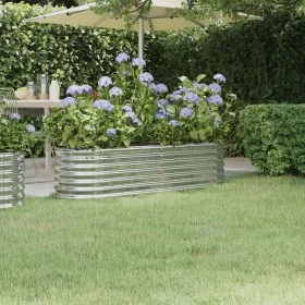 Jardinera arriate acero recubrimiento polvo plata 152x40x36 cm de , Maceteros y jardineras - Ref: Foro24-318872, Precio: 54,6...