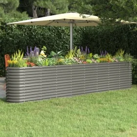 Steel powder-coated gray planter bed 332x40x68 cm by , Pots and planters - Ref: Foro24-318909, Price: 116,08 €, Discount: %