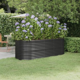 Jardinera arriate acero recubierto polvo antracita 224x80x68 cm de , Maceteros y jardineras - Ref: Foro24-318956, Precio: 99,...