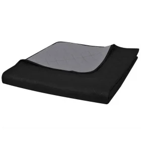 Colcha acolchada a doble cara negro gris 230x260 cm de , Colchas y edredones - Ref: Foro24-130885, Precio: 21,08 €, Descuento: %