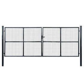 Puerta de malla de jardín acero galvanizado 400x150 cm gris by , garden gates - Ref: Foro24-143377, Price: 524,10 €, Discount: %