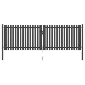 Puerta de valla del jardín de acero gris antracita 4x1,5 cm de , Puertas de jardín - Ref: Foro24-146334, Precio: 461,83 €, De...