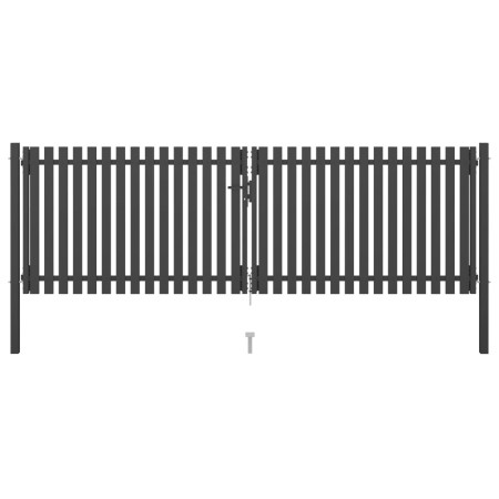 Puerta de valla del jardín de acero gris antracita 4x1,5 cm de , Puertas de jardín - Ref: Foro24-146334, Precio: 461,83 €, De...