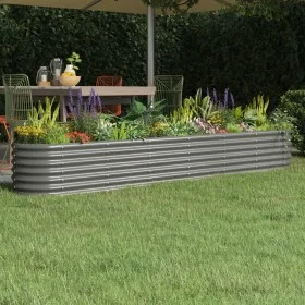 Jardinera arriate acero recubrimiento polvo gris 260x40x36 cm by , Pots and planters - Ref: Foro24-318879, Price: 61,99 €, Di...
