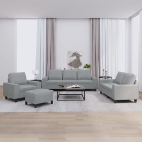 Juego de sofás 4 piezas tela gris claro de , Sofás - Ref: Foro24-3201874, Precio: 748,88 €, Descuento: %
