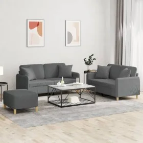Dreiteiliges Sofaset mit dunkelgrauen Kissen. von , Sofas - Ref: Foro24-3202111, Preis: 513,05 €, Rabatt: %