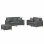 Juego de sofás con cojines 3 piezas tela gris oscuro by , Sofas - Ref: Foro24-3202111, Price: 513,05 €, Discount: %
