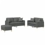 Juego de sofás con cojines 3 piezas tela gris oscuro de , Sofás - Ref: Foro24-3202111, Precio: 520,29 €, Descuento: %