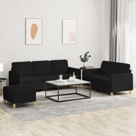 Sofagarnitur mit 3-teiligen schwarzen Stoffkissen. von , Sofas - Ref: Foro24-3202130, Preis: 629,58 €, Rabatt: %
