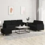 Juego de sofás con cojines 3 piezas tela negro de , Sofás - Ref: Foro24-3202130, Precio: 629,58 €, Descuento: %