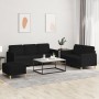 Juego de sofás con cojines 3 piezas tela negro de , Sofás - Ref: Foro24-3202130, Precio: 641,32 €, Descuento: %