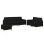Juego de sofás con cojines 3 piezas tela negro de , Sofás - Ref: Foro24-3202130, Precio: 629,58 €, Descuento: %