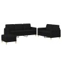 Juego de sofás con cojines 3 piezas tela negro de , Sofás - Ref: Foro24-3202130, Precio: 641,32 €, Descuento: %