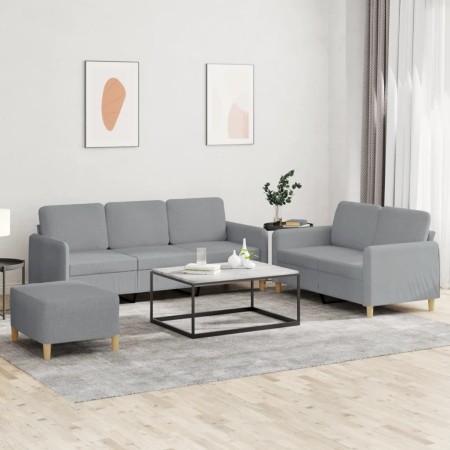 Juego de sofás con cojines 3 piezas tela gris claro de , Sofás - Ref: Foro24-3202126, Precio: 575,52 €, Descuento: %