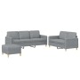 Juego de sofás con cojines 3 piezas tela gris claro de , Sofás - Ref: Foro24-3202126, Precio: 575,52 €, Descuento: %