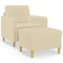 Sillón con taburete tela crema 60 cm by , Sofas - Ref: Foro24-3201186, Price: 190,78 €, Discount: %
