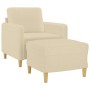 Sillón con taburete tela crema 60 cm de , Sofás - Ref: Foro24-3201186, Precio: 193,71 €, Descuento: %