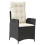 Sillón reclinable de jardín con cojines ratán sintético negro de , Sillas de jardín - Ref: Foro24-365256, Precio: 123,38 €, D...