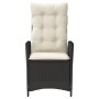 Sillón reclinable de jardín con cojines ratán sintético negro de , Sillas de jardín - Ref: Foro24-365256, Precio: 123,38 €, D...