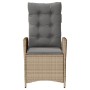 Sillón reclinable de jardín con cojines ratán PE beige mixto de , Sillas de jardín - Ref: Foro24-365261, Precio: 129,32 €, De...