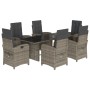 Set comedor jardín 7 pzas y cojines ratán sintético gris de , Conjuntos de jardín - Ref: Foro24-3212257, Precio: 804,40 €, De...
