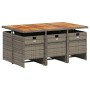 Set comedor jardín 7 pzas y cojines ratán sintético gris de , Conjuntos de jardín - Ref: Foro24-3210554, Precio: 586,63 €, De...