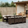 Set comedor para jardín 9 pzas y cojines ratán sintético marrón de , Conjuntos de jardín - Ref: Foro24-3210561, Precio: 809,7...