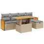 Juego de sofás jardín con cojines 6 pzas ratán sintético beige de , Conjuntos de jardín - Ref: Foro24-3276244, Precio: 388,83...