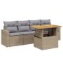 Juego de sofás jardín con cojines 5 pzas ratán sintético beige de , Conjuntos de jardín - Ref: Foro24-3271192, Precio: 343,72...