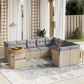 Juego de sofás jardín con cojines beige 10 pzas ratán sintético de , Conjuntos de jardín - Ref: Foro24-3271017, Precio: 627,5...