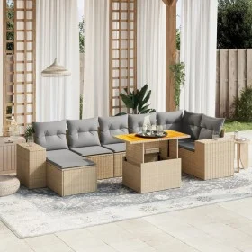 Juego de sofás de jardín con cojines beige 8 pzas ratán PE de , Conjuntos de jardín - Ref: Foro24-3275936, Precio: 549,74 €, ...