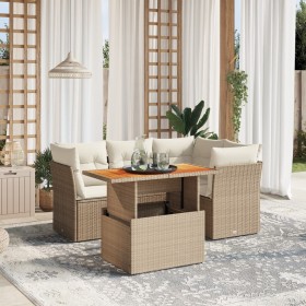 Juego de sofás jardín con cojines 5 pzas ratán sintético beige de , Conjuntos de jardín - Ref: Foro24-3270813, Precio: 385,40...