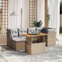 Set sofás de jardín 7 piezas y cojines ratán sintético beige de , Conjuntos de jardín - Ref: Foro24-3270940, Precio: 450,35 €...
