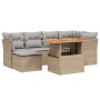 Set sofás de jardín 7 piezas y cojines ratán sintético beige de , Conjuntos de jardín - Ref: Foro24-3270940, Precio: 450,35 €...