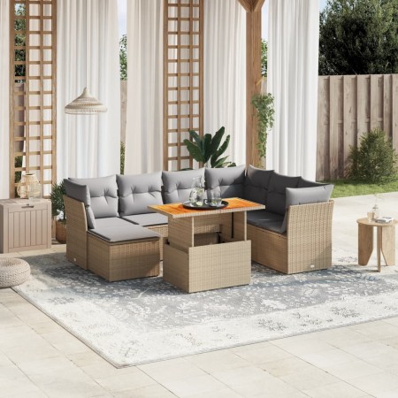 Juego de sofás de jardín con cojines beige 8 pzas ratán PE de , Conjuntos de jardín - Ref: Foro24-3270954, Precio: 505,70 €, ...