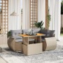 Juego de sofás jardín con cojines 5 pzas ratán sintético beige de , Conjuntos de jardín - Ref: Foro24-3272179, Precio: 380,12...