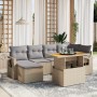 Set sofás de jardín 7 piezas y cojines ratán sintético beige de , Conjuntos de jardín - Ref: Foro24-3271857, Precio: 469,67 €...
