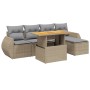 Juego de sofás jardín con cojines 6 pzas ratán sintético beige de , Conjuntos de jardín - Ref: Foro24-3275810, Precio: 409,94...