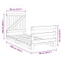 Estructura de cama con cabecero madera maciza de pino 90x200 cm de , Camas y somieres - Ref: Foro24-3281556, Precio: 143,40 €...