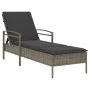 Tumbona con cojín ratán sintético gris 63x200x81 cm by , Loungers - Ref: Foro24-368301, Price: 165,77 €, Discount: %