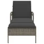 Tumbona con cojín ratán sintético gris 63x200x81 cm by , Loungers - Ref: Foro24-368301, Price: 165,77 €, Discount: %