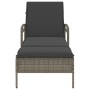 Tumbona con cojín ratán sintético gris 63x200x81 cm de , Tumbonas - Ref: Foro24-368301, Precio: 153,32 €, Descuento: %