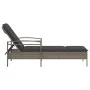 Tumbona con cojín ratán sintético gris 63x200x81 cm by , Loungers - Ref: Foro24-368301, Price: 165,77 €, Discount: %